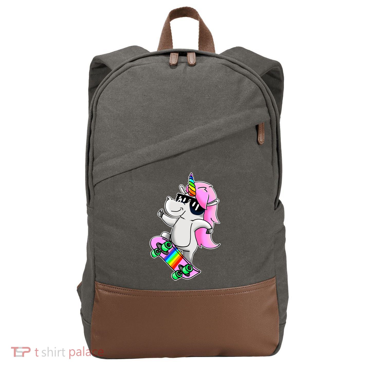 Cool Unicorn Skating Cotton Canvas Backpack