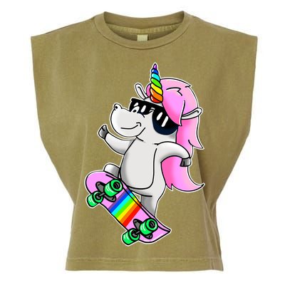 Cool Unicorn Skating Garment-Dyed Women's Muscle Tee