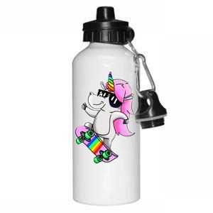 Cool Unicorn Skating Aluminum Water Bottle