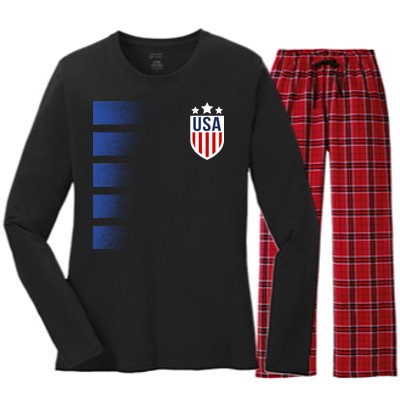 Cool USA Soccer Women's Long Sleeve Flannel Pajama Set 