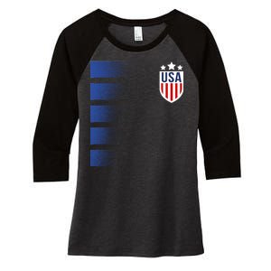 Cool USA Soccer Women's Tri-Blend 3/4-Sleeve Raglan Shirt