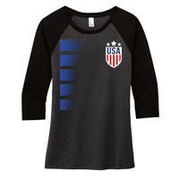 Cool USA Soccer Women's Tri-Blend 3/4-Sleeve Raglan Shirt