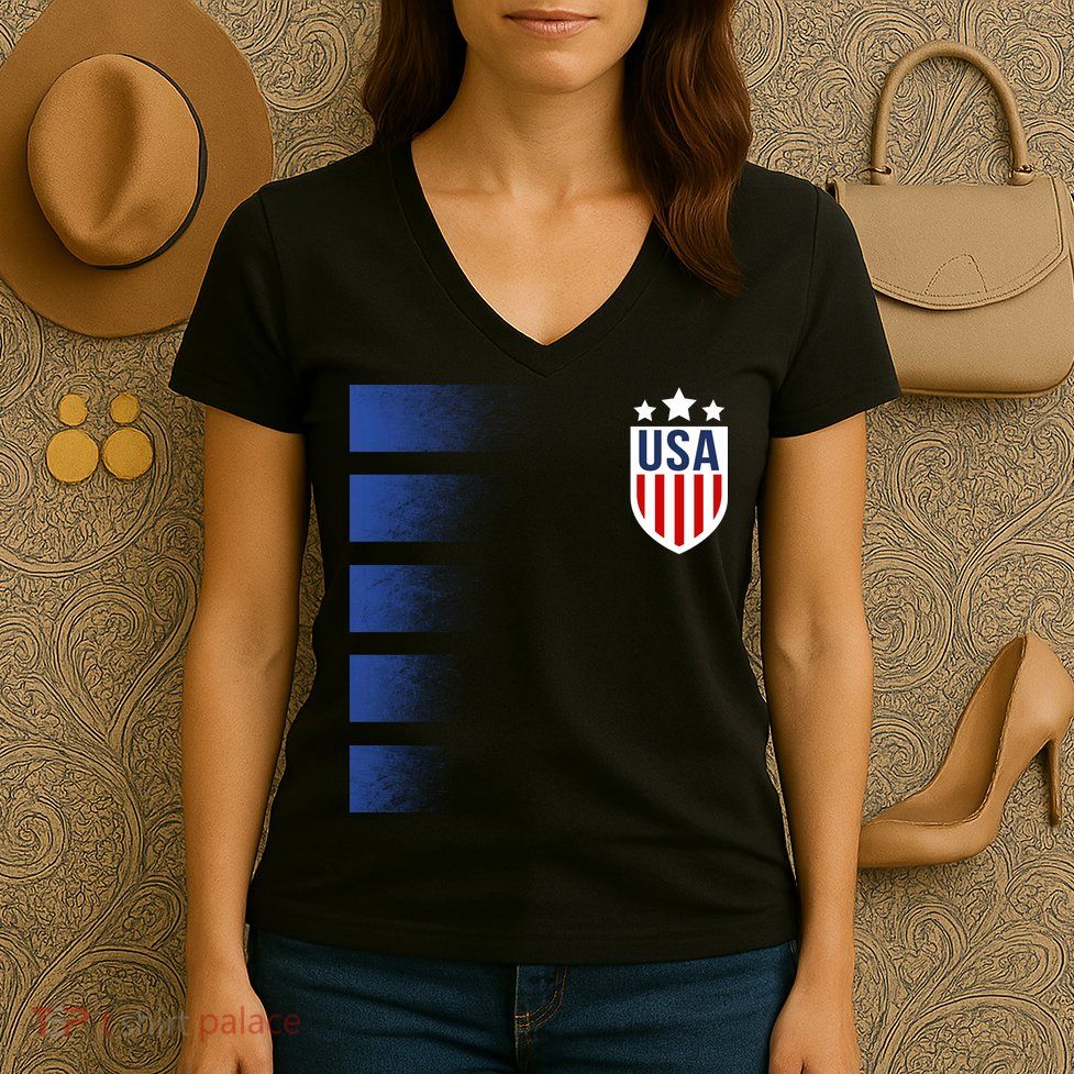 Cool USA Soccer Women's V-Neck T-Shirt