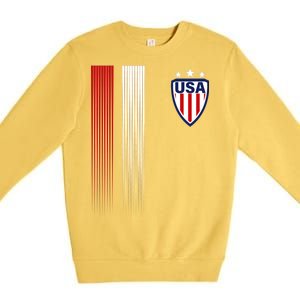 Cool USA Soccer Jersey Stripes Premium Crewneck Sweatshirt