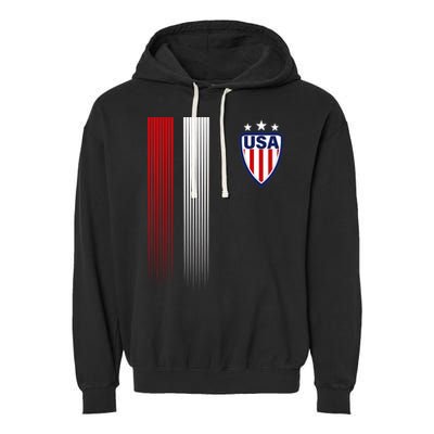 Cool USA Soccer Jersey Stripes Garment-Dyed Fleece Hoodie
