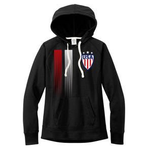 Cool USA Soccer Jersey Stripes Women's Fleece Hoodie