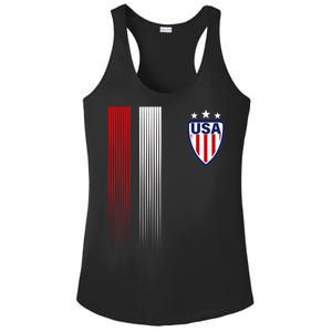 Cool USA Soccer Jersey Stripes Ladies PosiCharge Competitor Racerback Tank