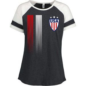 Cool USA Soccer Jersey Stripes Enza Ladies Jersey Colorblock Tee