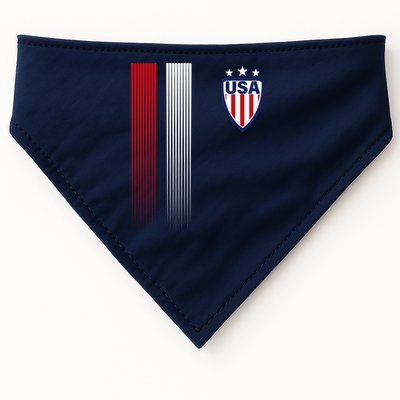 Cool USA Soccer Jersey Stripes USA-Made Doggie Bandana