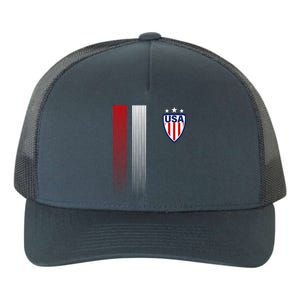 Cool USA Soccer Jersey Stripes Yupoong Adult 5-Panel Trucker Hat