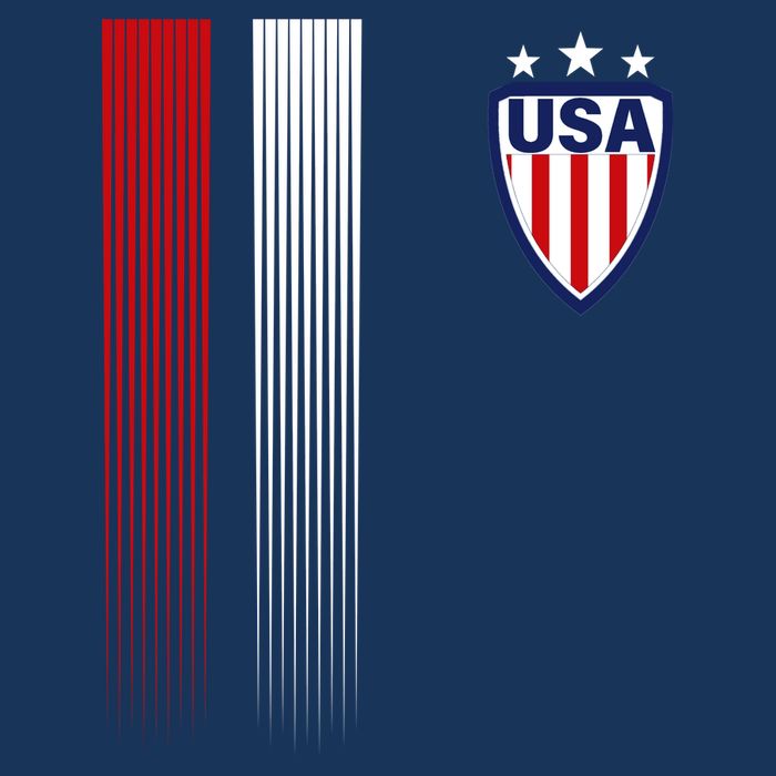 Cool USA Soccer Jersey Stripes Yupoong Adult 5-Panel Trucker Hat