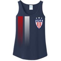 Cool USA Soccer Jersey Stripes Ladies Essential Tank