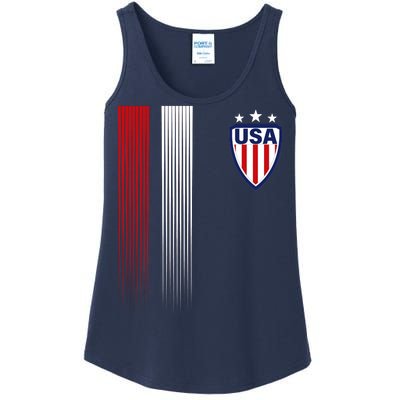 Cool USA Soccer Jersey Stripes Ladies Essential Tank