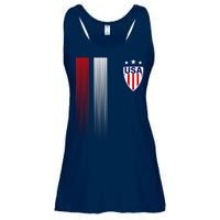 Cool USA Soccer Jersey Stripes Ladies Essential Flowy Tank