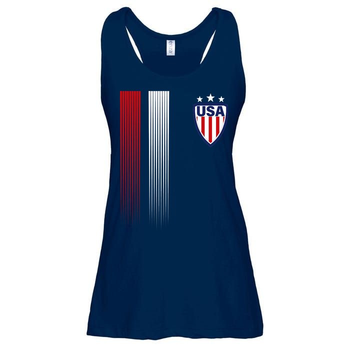 Cool USA Soccer Jersey Stripes Ladies Essential Flowy Tank