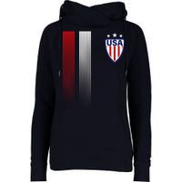 Cool USA Soccer Jersey Stripes Womens Funnel Neck Pullover Hood