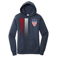 Cool USA Soccer Jersey Stripes Women's Pullover Hoodie