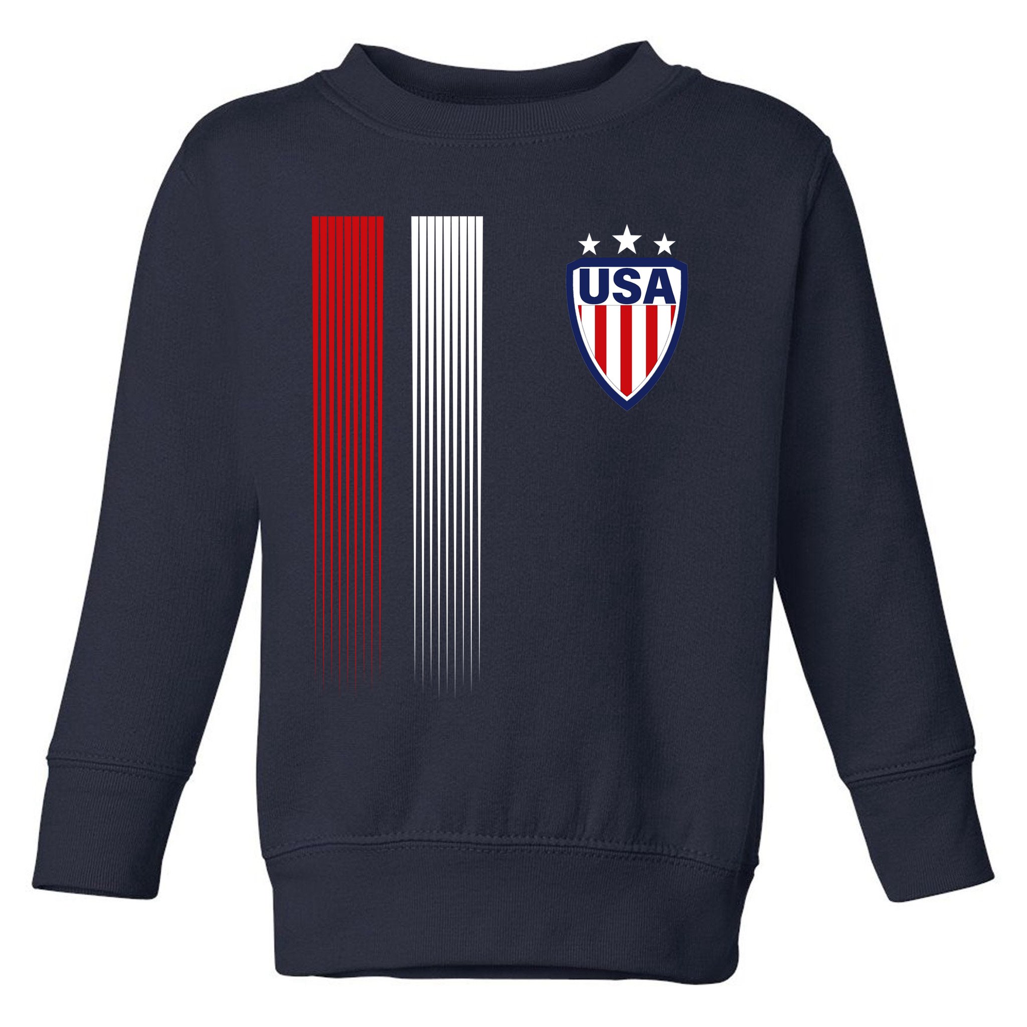 Cool USA Soccer Jersey Stripes Toddler Sweatshirt