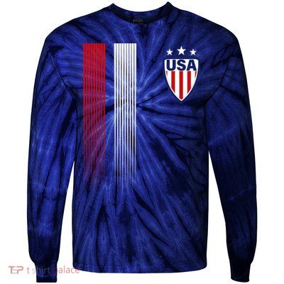 Cool USA Soccer Jersey Stripes Tie-Dye Long Sleeve Shirt