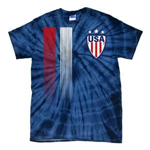 Cool USA Soccer Jersey Stripes Tie-Dye T-Shirt