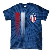 Cool USA Soccer Jersey Stripes Tie-Dye T-Shirt