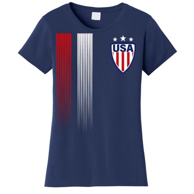 Cool USA Soccer Jersey Stripes Women's T-Shirt