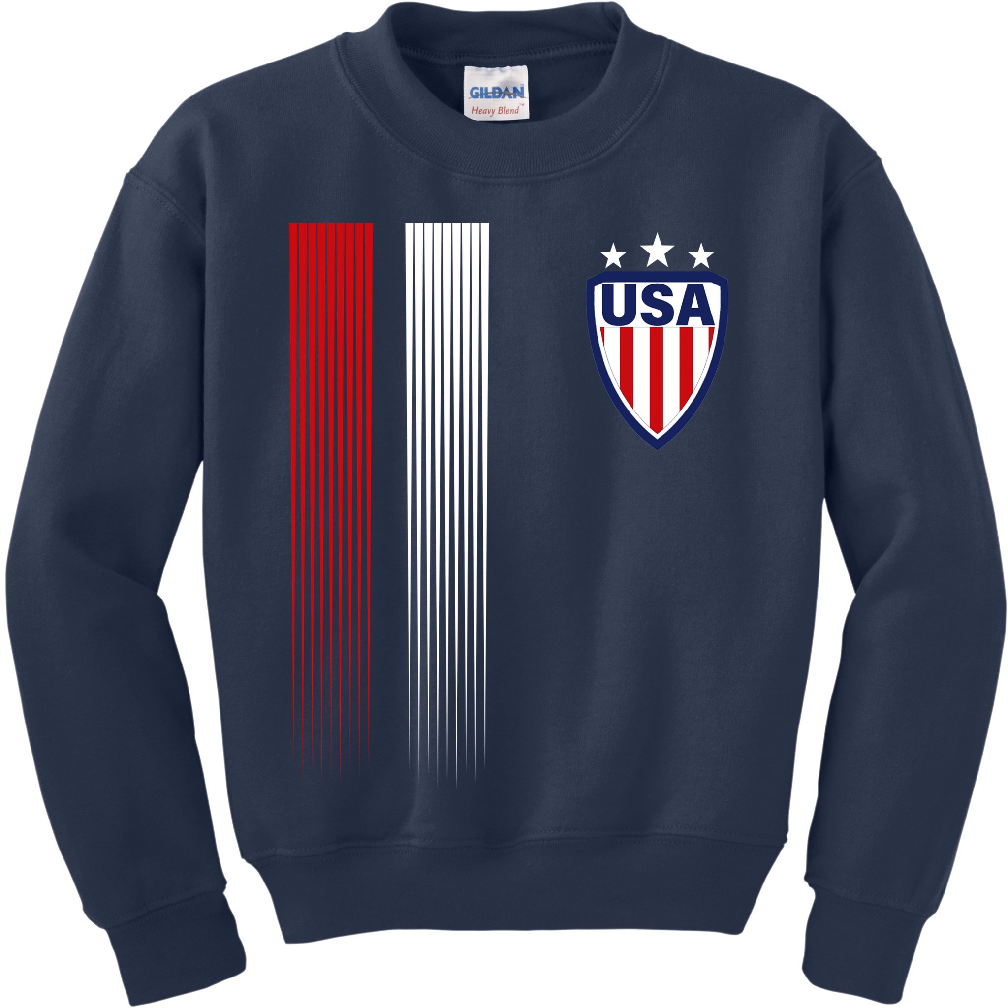 Cool USA Soccer Jersey Stripes Kids Sweatshirt