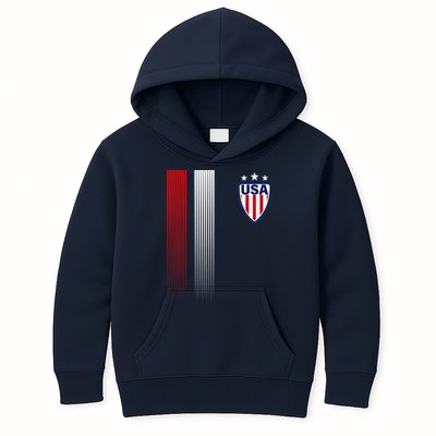 Cool USA Soccer Jersey Stripes Kids Hoodie