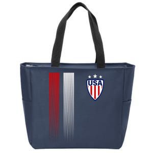 Cool USA Soccer Jersey Stripes Zip Tote Bag