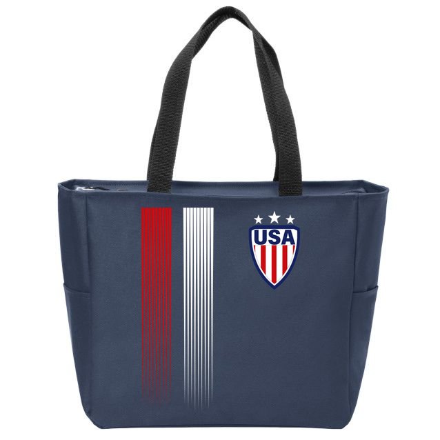 Cool USA Soccer Jersey Stripes Zip Tote Bag
