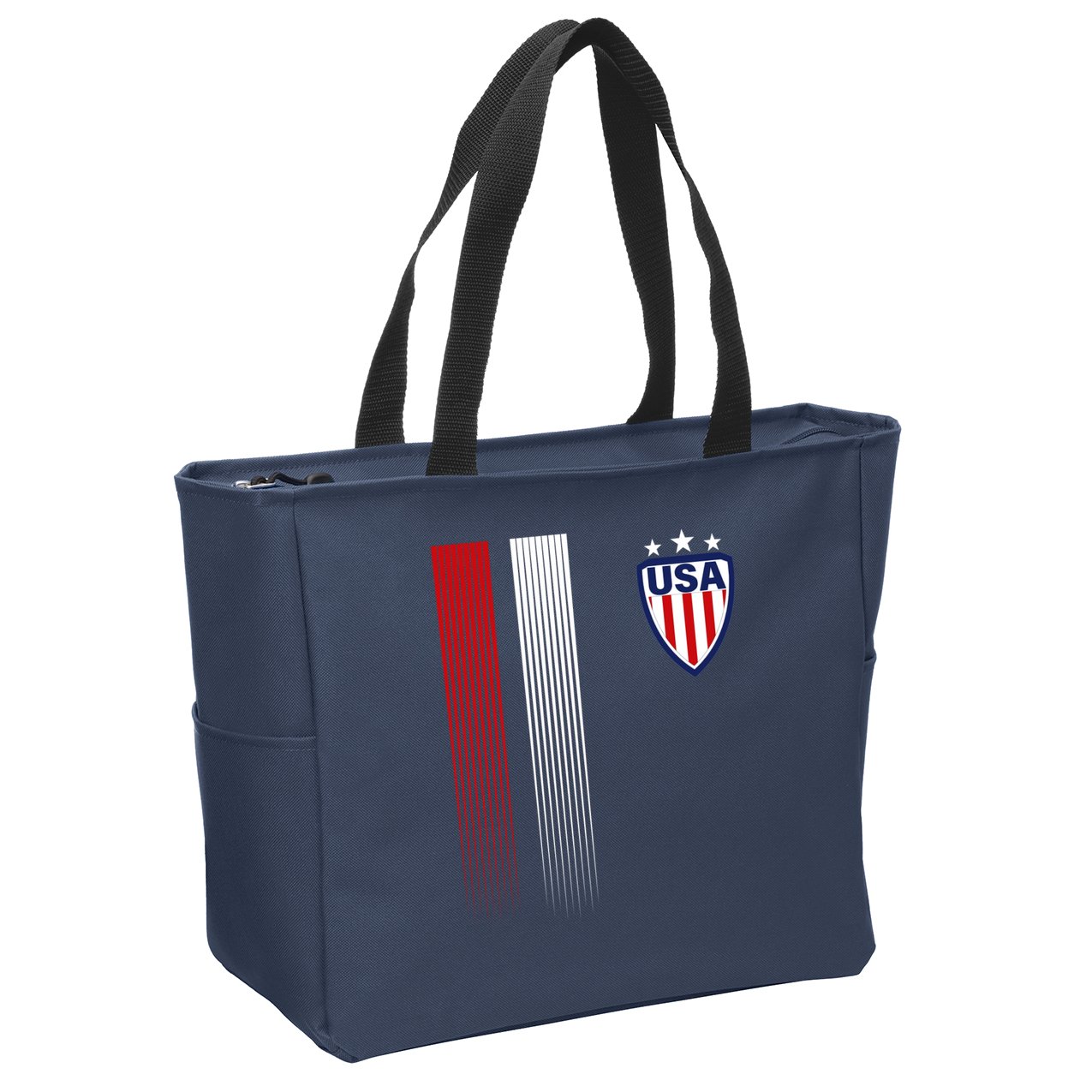 Cool USA Soccer Jersey Stripes Zip Tote Bag