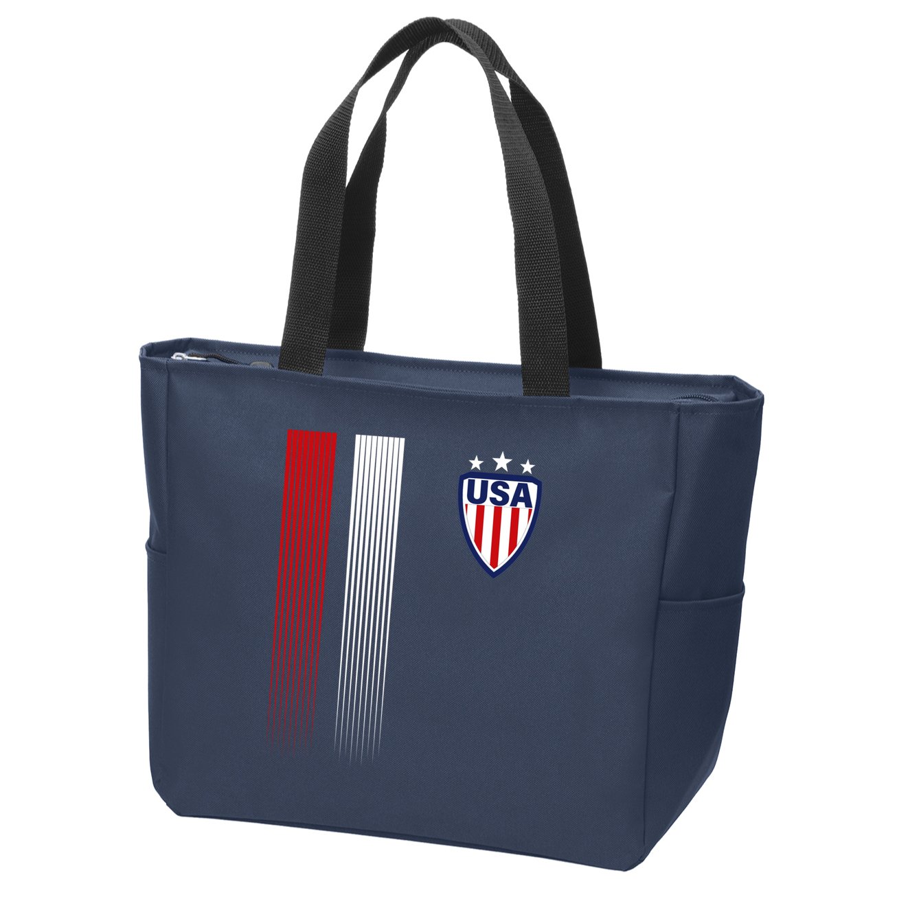 Cool USA Soccer Jersey Stripes Zip Tote Bag