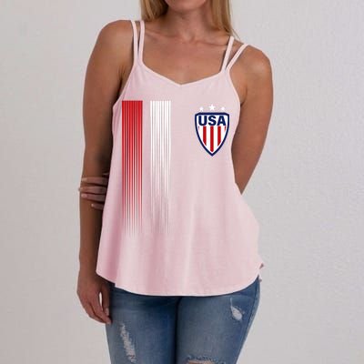 Cool USA Soccer Jersey Stripes Women's Strappy Tank