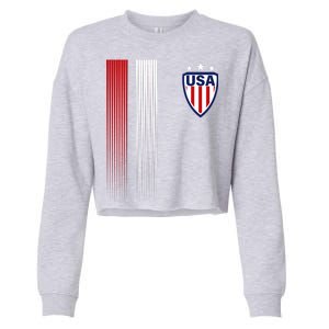 Cool USA Soccer Jersey Stripes Cropped Pullover Crew