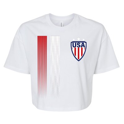 Cool USA Soccer Jersey Stripes Bella+Canvas Jersey Crop Tee