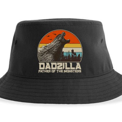 Cool Vintage Dadzilla Father Of Monsters Sustainable Bucket Hat