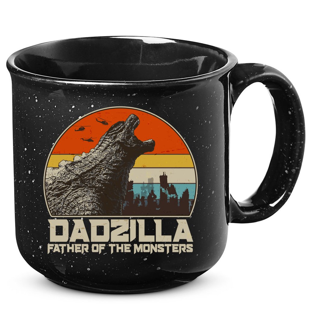 Cool Vintage Dadzilla Father Of Monsters 15oz Campfire Ceramic Mug