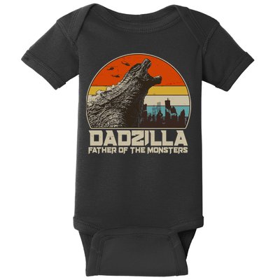 Cool Vintage Dadzilla Father Of Monsters Baby Bodysuit