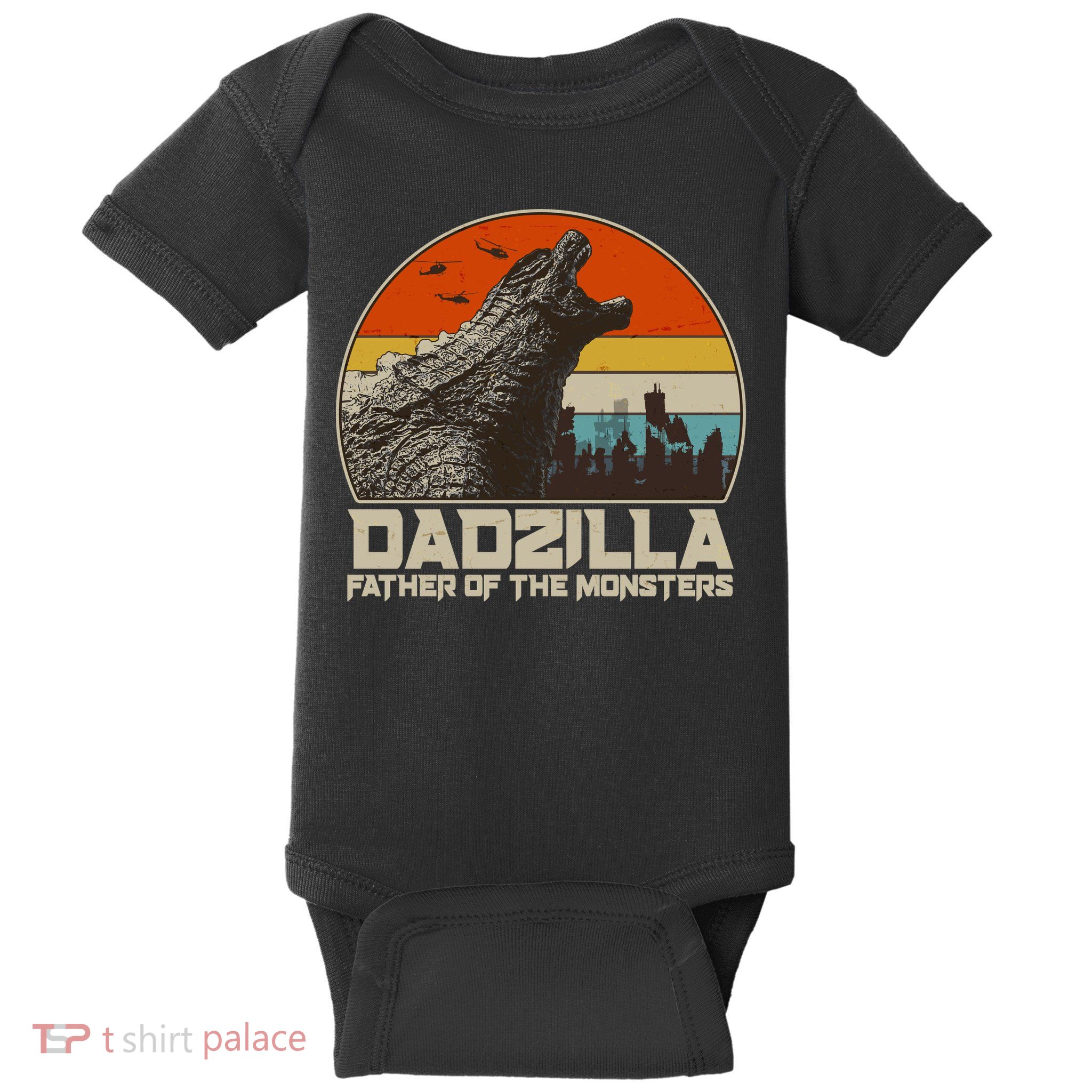 Cool Vintage Dadzilla Father Of Monsters Baby Bodysuit