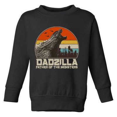 Cool Vintage Dadzilla Father Of Monsters Toddler Sweatshirt