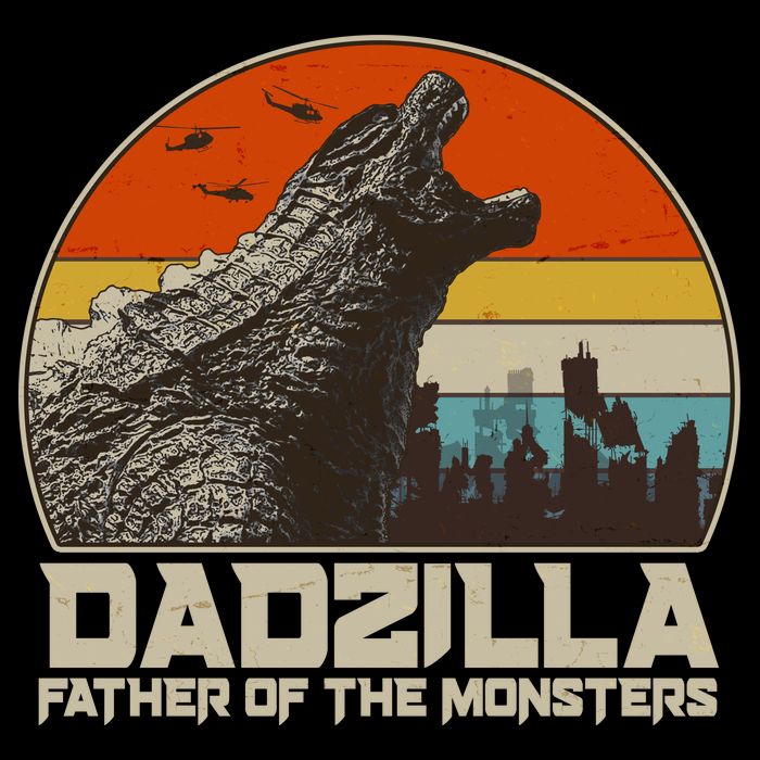 Cool Vintage Dadzilla Father Of Monsters Toddler Sweatshirt