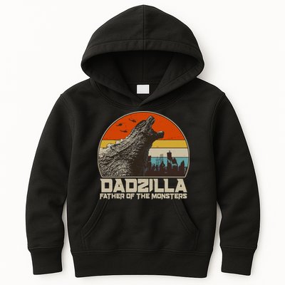 Cool Vintage Dadzilla Father Of Monsters Kids Hoodie
