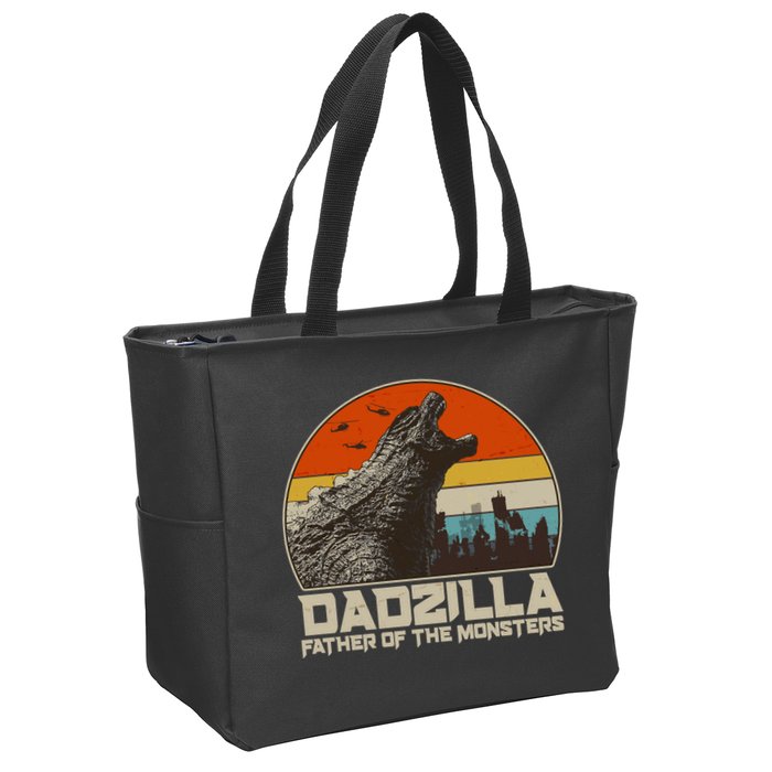 Cool Vintage Dadzilla Father Of Monsters Zip Tote Bag