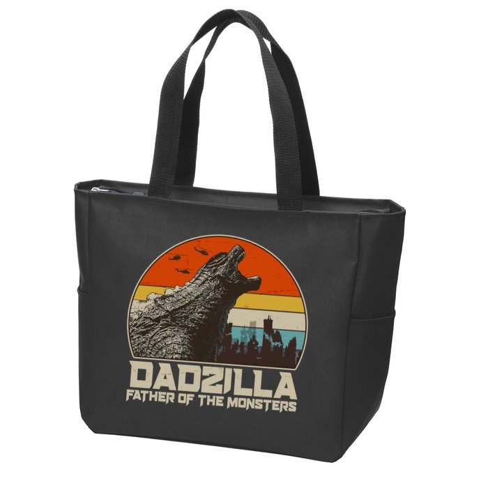 Cool Vintage Dadzilla Father Of Monsters Zip Tote Bag