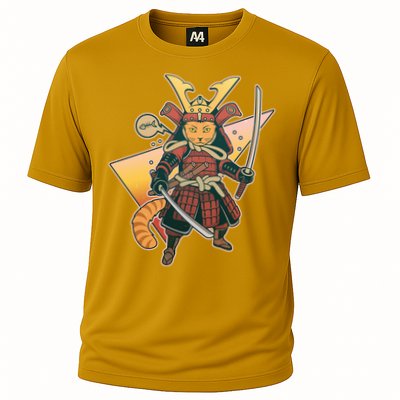 Cool Vintage Japanese Neko Cat Samurai Warrior Performance Shirt