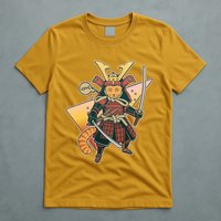 Cool Vintage Japanese Neko Cat Samurai Warrior T-Shirt