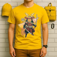Cool Vintage Japanese Neko Cat Samurai Warrior T-Shirt