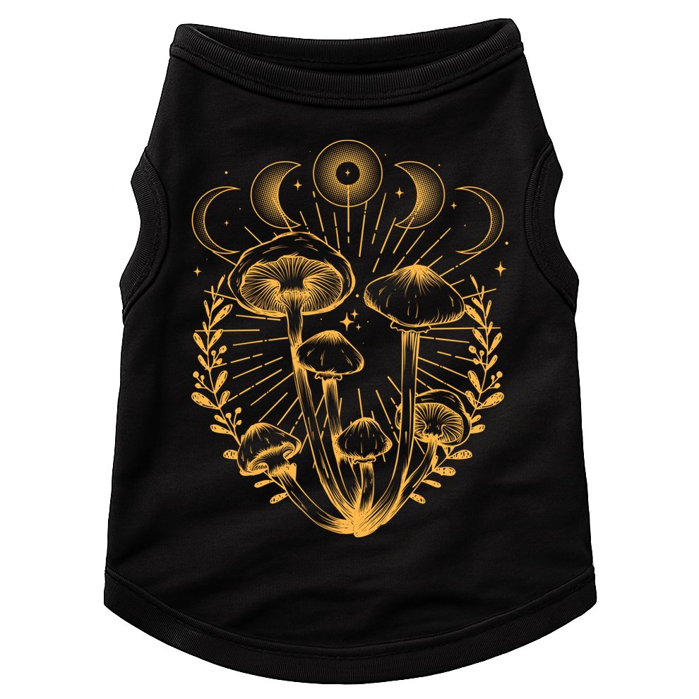 Cool Vintage Mushrooms And Moon Phases  Doggie Tank