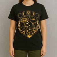 Cool Vintage Mushrooms And Moon Phases  T-Shirt