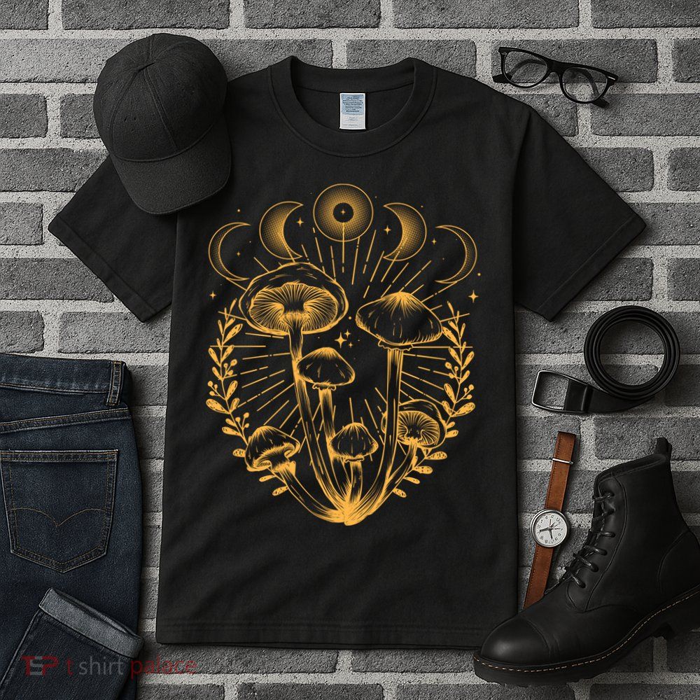 Cool Vintage Mushrooms And Moon Phases  Tall T-Shirt